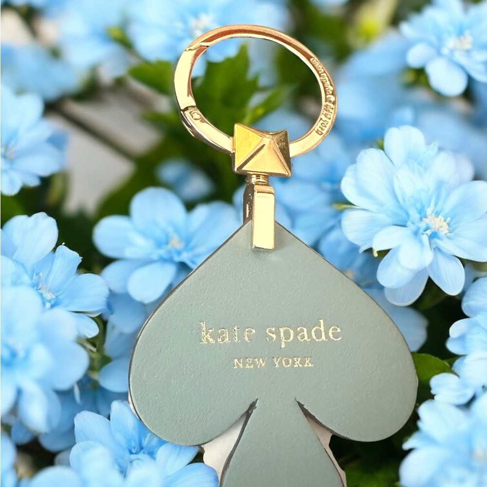 Kate Spade Heart Keychain & Bag Charm New W/ Gold, Burgundy & Blue Charms - Picture 3 of 13
